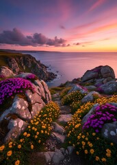 sunset over the river