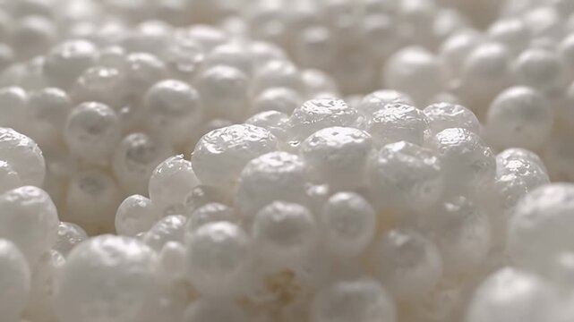 Cinematic Macro Texture of Biodegradable Starch Foam Packing Material