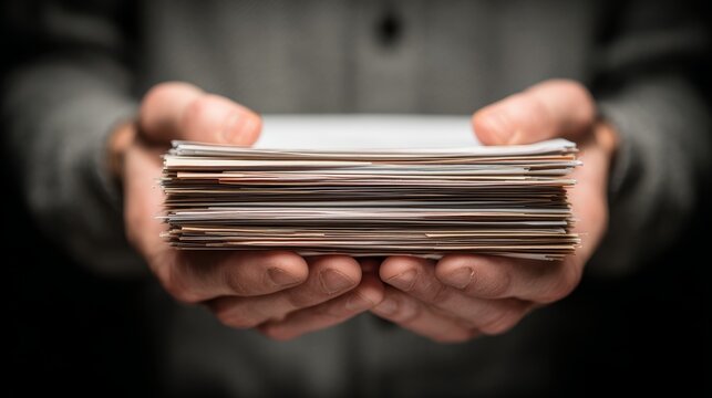Hands hold asylum paperwork tightly in a moment of stress and uncertainty while preparing for important legal processes