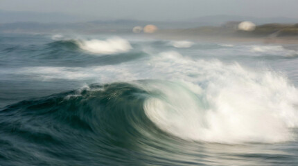 waves crashing on the beach