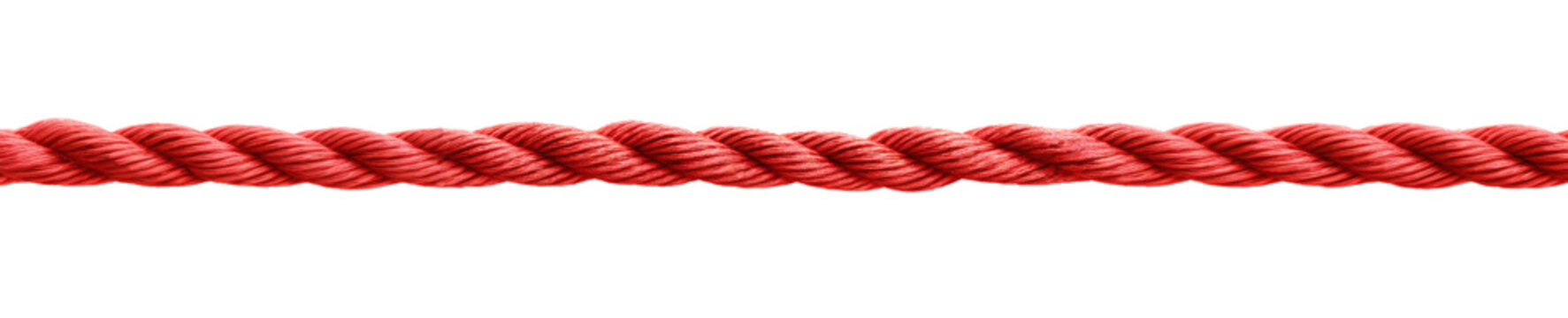 Vibrant red rope with intricate twisted design for decorative use