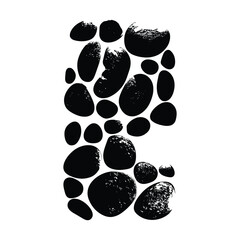 Fototapeta premium Black ink coffee beans silhouette pattern