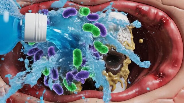 Scientific Medical Visualization of Human Tooth Protection from Bacterial Disease Growth and Dental Infection Preventing Enamel Decay for Oral Health Hygiene and Wellness Education Animation