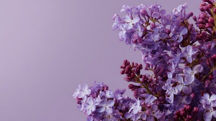 Frame of fresh lilac flowers on soft purple pastel background for spring celebration, women&rsquo;s day and mother&rsquo;s day, seasonal floral decoration and elegant home display