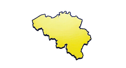 Obraz premium Yellow Outline Map of Belgium