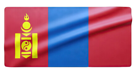 Mongolian Flag with Soyombo Symbol