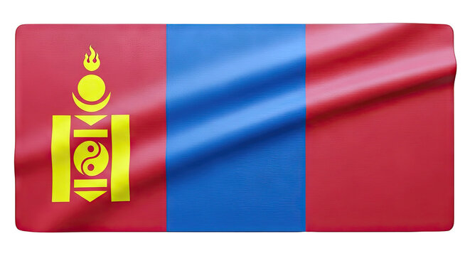 Mongolian Flag with Soyombo Symbol