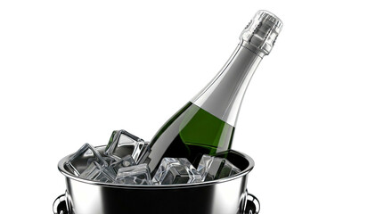 Champagne Bottle Chilling in Ice Bucket