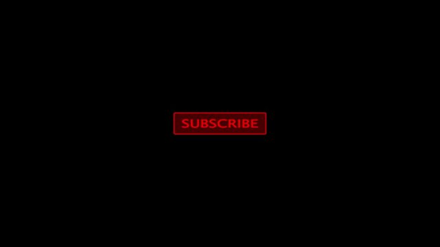 Red outlined SUBSCRIBE button with a red slash symbol to the left, on a black background, a minimalist call to action for social media and platforms. Keywords: subscribe button, red