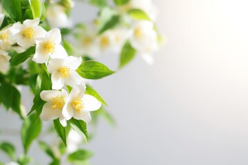 Fototapeta premium Gentle Glow of Spring Flowers in Natural Setting with Soft Light Effects