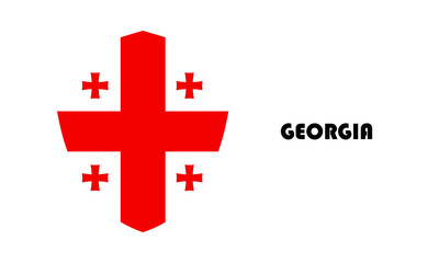 Obraz premium Georgia flag in shield shape with high quality