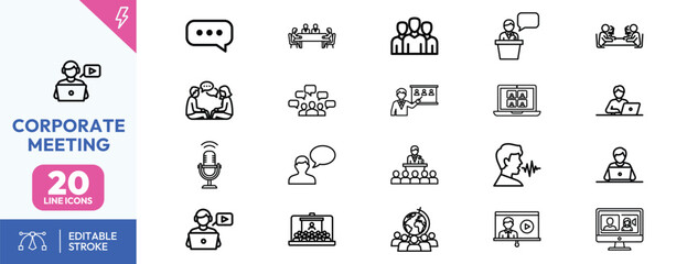 Business Meeting Corporate Icons.