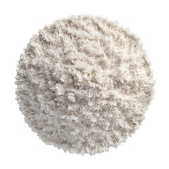 Granular white powder heap, textured and round