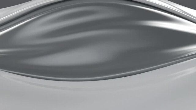 Abstract Silver Flowing Waves Background With Smooth Metallic Curves Modern Luxury Design