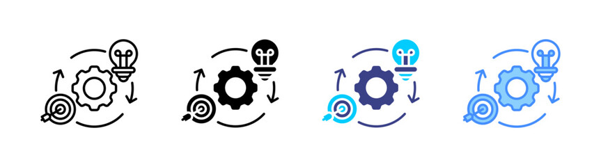 Innovation icon set multiple style collection