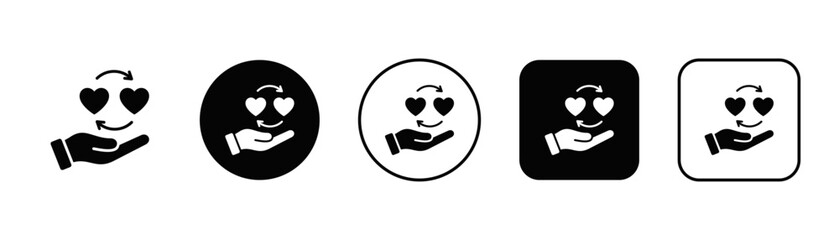 Obraz premium Empathy Icon White And Black Background Style