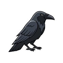 Fototapeta premium Dark Crow or Raven Bird Mascot Vector Illustration