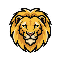 Obraz premium Powerful Lion Head Mascot Logo Design Vector Illustration