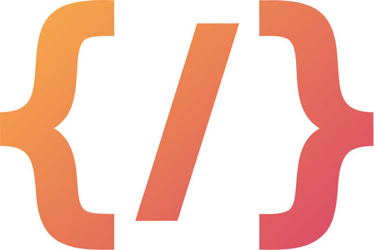 Colorful Code Brackets Logo Design