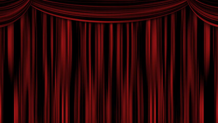 重厚な赤いカーテンの背景イラスト