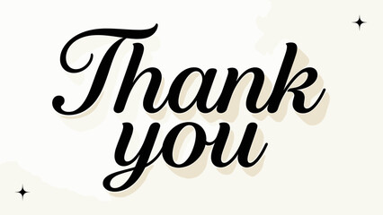 Elegant handwritten "Thank You" text on a light background  