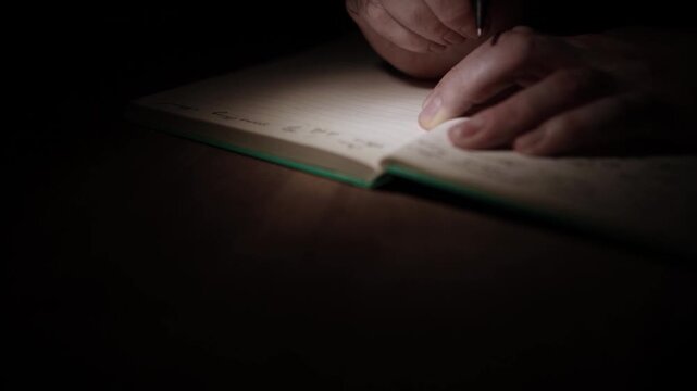 Journaling Thoughts in Notebook for Self-Reflection During Depression