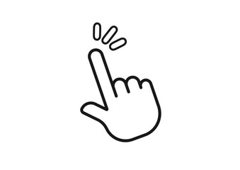 Obraz premium 黒い枠線のある白いマウスポインタがクリックするシンプルなイラスト