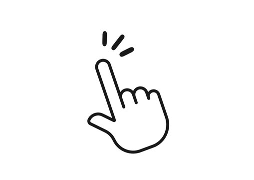 黒い線だけのマウスポインタがクリックするシンプルなイラスト