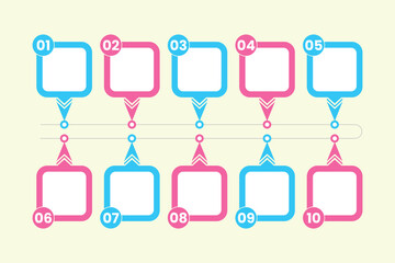 Colorful Infographic Banner Step Design Set