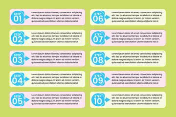 Colorful Infographic Banner Step Design Set