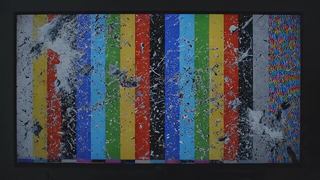 Distorted Colorful Pixelated Video Frames Transition.