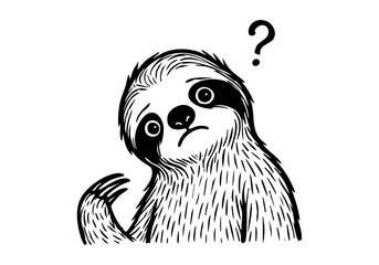 Obraz premium Sloth hand drawn simple sketch vector illustration