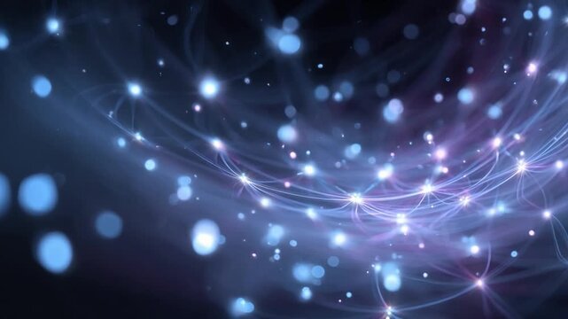 Abstract Cosmic Web: Captivating image of glowing orbs connected by luminous threads, creating a sense of infinite, interconnected cosmic networks.