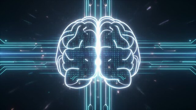 Ai brain digital tech seamless loop macro detail tactile texture smooth cinematic motion realistic studio lighting clean neutral background shallow depth of field high detail premium commercial look s