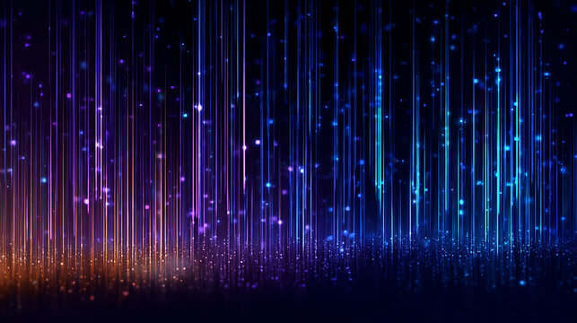 Abstract futuristic background with purple pink blue glowing linear streaks