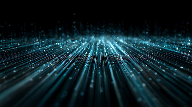 Abstract futuristic background with blue glowing linear streaks