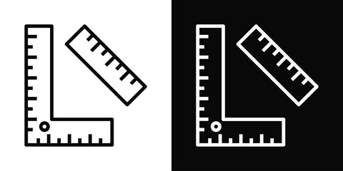 Fototapeta premium Ruler Icon White And Black Background Style
