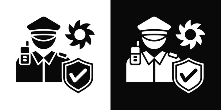 Guarding Icon White And Black Background Style
