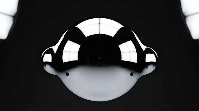 Abstract Gleaming Metal Spheres with Reflective Surfaces in Dramatic Studio Lighting