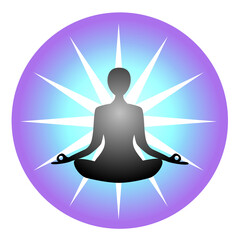 ヨガポーズのシルエットのイラスト