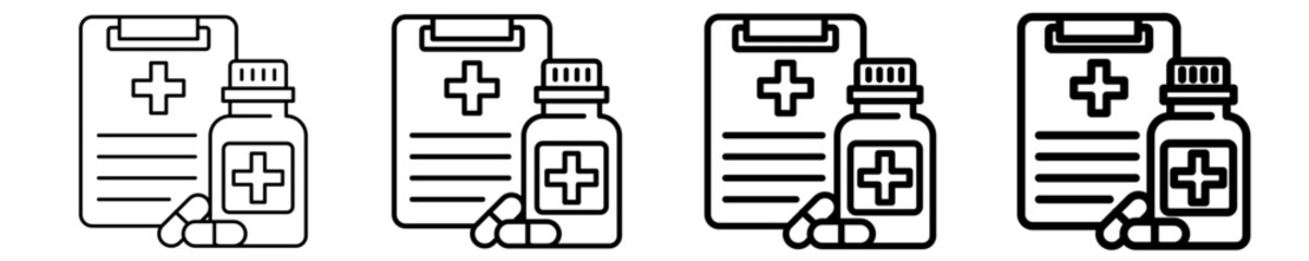 Medical Prescription Icon Set Different Style Collection