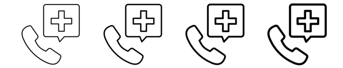 Obraz premium Hospital Emergency Icon Set Different Style Collection