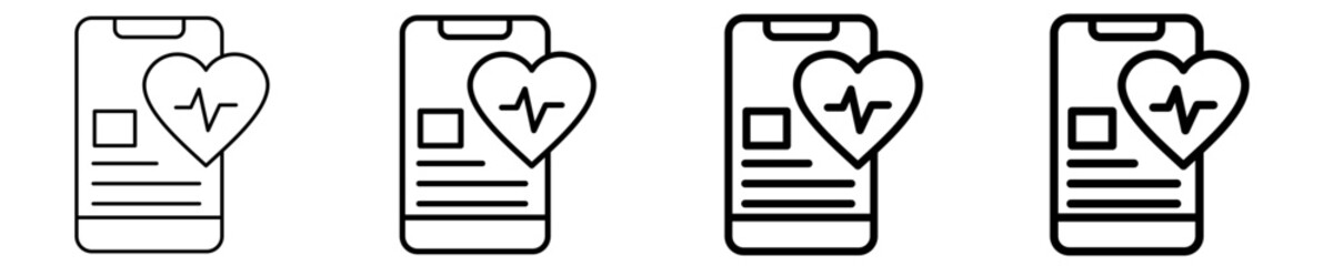 Healthcare App Icon Set Different Style Collection