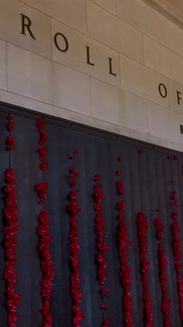 Red Poppies on the Roll of Honour at Australian War Memorial