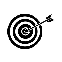 target arrow success black vector icon