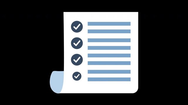 check list animated outline icon. check list line icon design for web design. checklist on clipboard with boxes being ticked