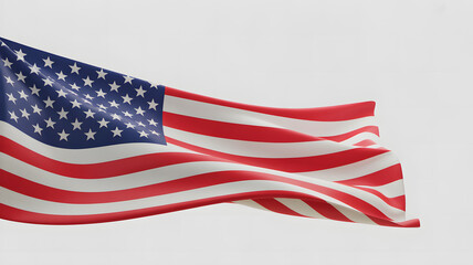 High-end Digital Artwork of Waving American Flag Ribbon