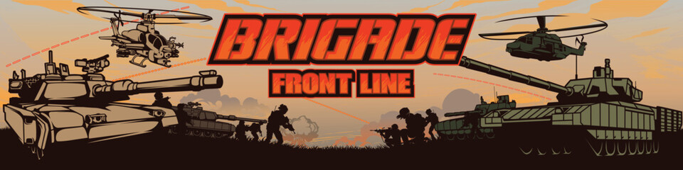 Fototapeta premium Army Military Illustration Banner Background Design Vector