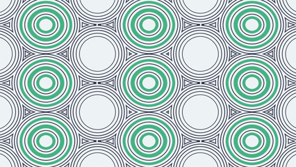 Fototapeta premium Seamless Retro Geometric Green Concentric Circle Pattern Vector Background on White