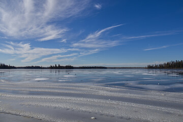 Frozen Astotin Lake in the Autumn